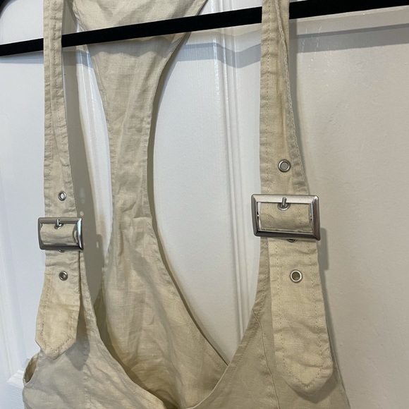 white canvas overall shorts - Picture 3 of 3